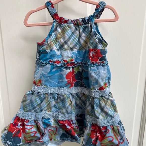 The Children’s Place 24M Patriotic Blue and Red Hibiscus Sun Dress - Picture 3 of 4